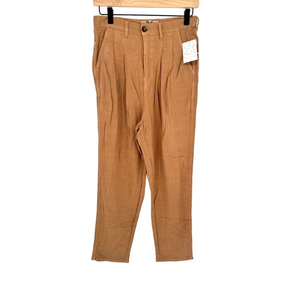 Free People New! Faded Love Linen Blend Pants Brown Casual Boho Size 26 - Picture 3 of 14
